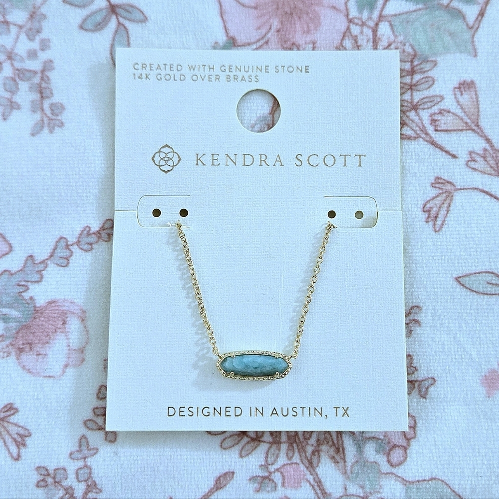 Kendra Scott "Emma" Amazonite Pendant Necklace - NWT - Picture 13 of 16